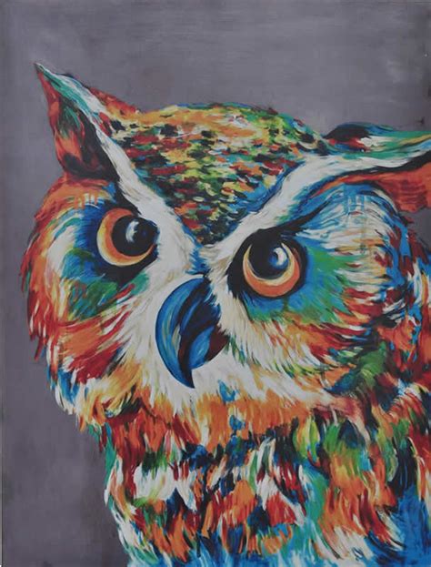 Colorful Owl Painting at PaintingValley.com | Explore collection of ...