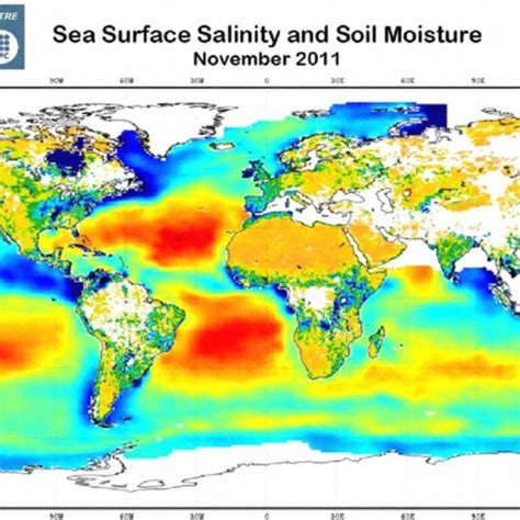 Global monthly soil moisture and ocean salinity experimental map ...