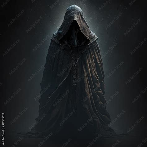 mysterious figure shrouded in a cloak of darkness, fantasy art, AI generation. ilustração do ...