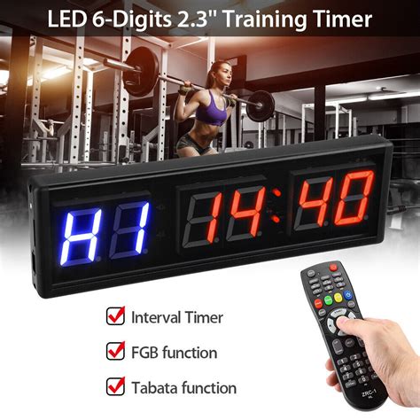 2.3'' Programmable LED Interval Timer Big Stopwatch Home Gym Crossfit Fitness | eBay