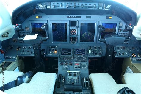 Business jet cockpit Stock Photo | Adobe Stock