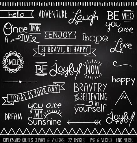 Chalkboard Quotes Clipart & Vectors | Texture Illustrations ~ Creative Market