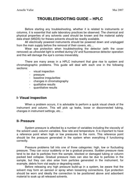 TroubleshootingGuide HPLC | PDF | Chromatography | Accuracy And Precision