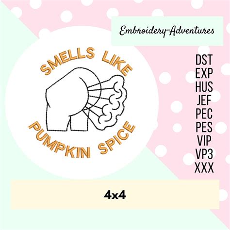 Smells Like Pumpkin Spice Toilet Paper Embroidery Design 4x4 - Etsy