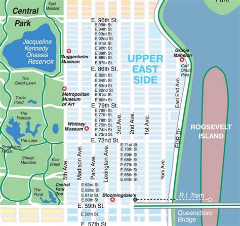 Manhattan map upper east side - Map of upper east side Manhattan (New ...