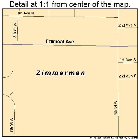 Zimmerman Minnesota Street Map 2772238