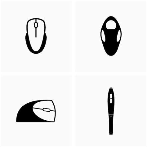 Premium Vector | Different types and shapes of computer mice and stylus