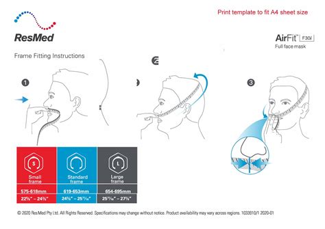 Resmed Headgear Size Chart