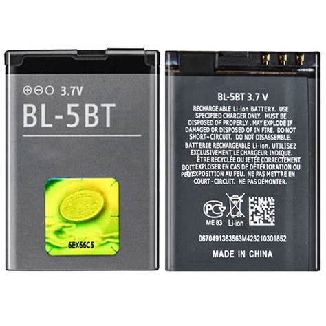 High Quality 870Mah Bl-5Bt For Nokia 2608 2600C 7510A 7510S N75 Battery Bl5bt + Track NO ...