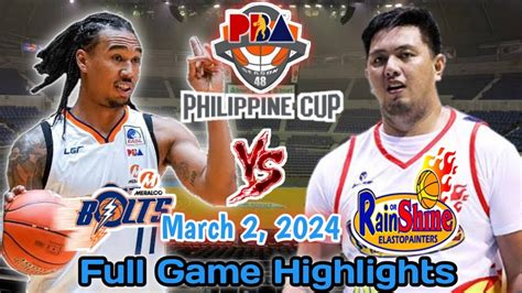 🏀Meralco Bolts vs Rain or Shine Elasto Painters Full Game Highlights | PBA Philippine Cup 2024 ...