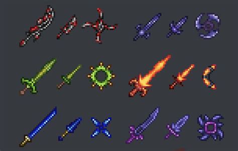 Making Sprites For My Terraria Mod: Day 9 - Bloodletter, Spine Breaker, Midnight Blade, Soul ...