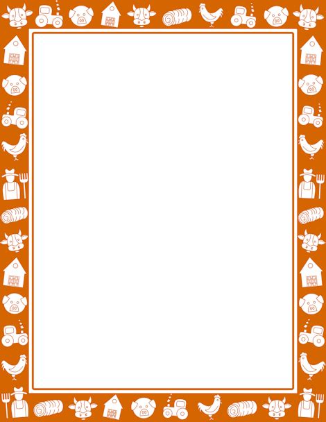 Farm Border: Clip Art, Page Border, and Vector Graphics | Page borders, Clip art, Borders for paper