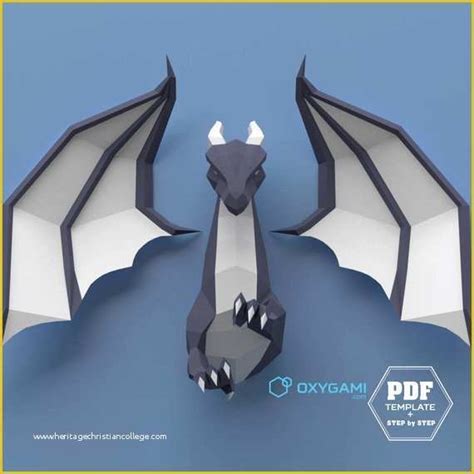 Free Papercraft Templates Pdf Of Low Poly Dragon 3d Papercraft Dragon ...