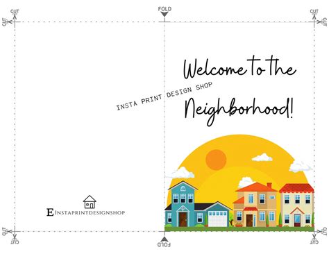 Printable New Neighbor Greeting Card, Welcome to the Neighborhood Blank ...