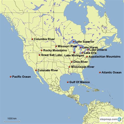 North American Bodies Of Water Map