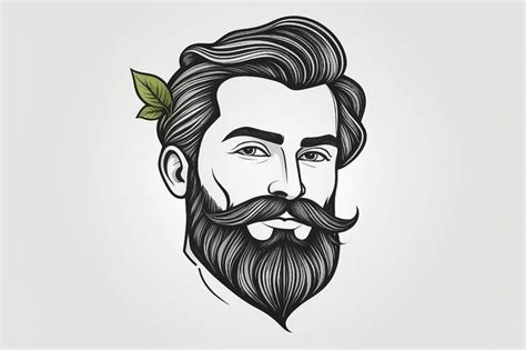 Premium Photo | Bearded hipster barber logo vector