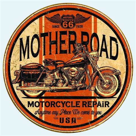 TIN SIGN - " Mother Road Motorcycle Repair " Harley METAL Art WALL DECOR | Motorcycle repair ...