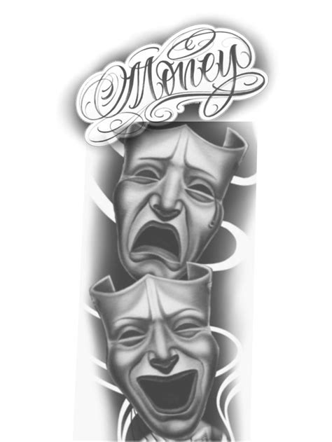 two masks with the words money on them and one has an open mouth in front of it