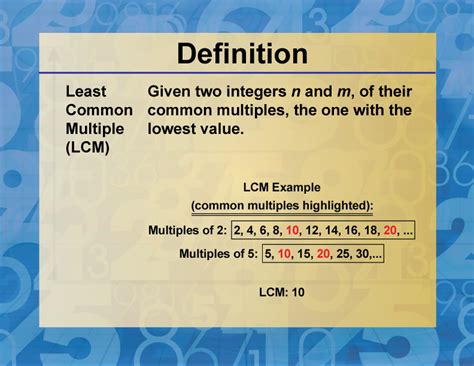 Definition--Factors and Multiples--LCM | Media4Math