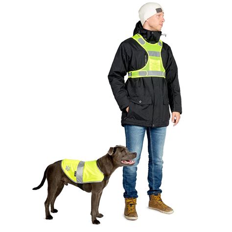 The Friendly Swede Reflective Safety Dog Vest and Reflective Human Vest ...