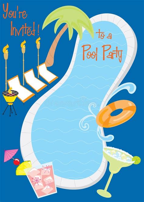 Retro Pool Party Invitation Stock Vector - Image: 9922164