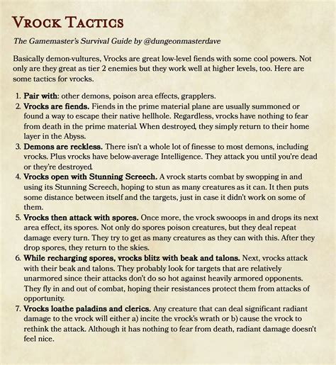 Vrock Tactics for Dungeons & Dragons Fifth Edition D&D 5e | Dungeons ...