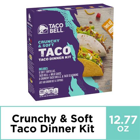 Taco Bell Crunchy & Soft Taco Dinner Kit, 12.77 oz Box - Walmart.com ...