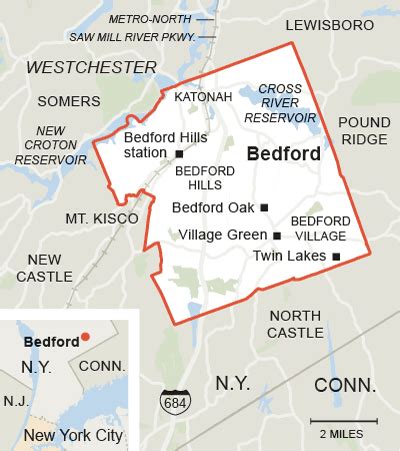 Bedford New York Map - Anetta Mathilda