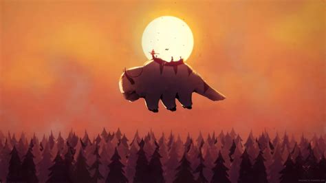 Appa Flying at Sunset Live Wallpaper