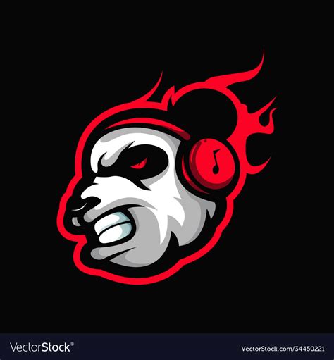 Angry panda gaming logo Royalty Free Vector Image