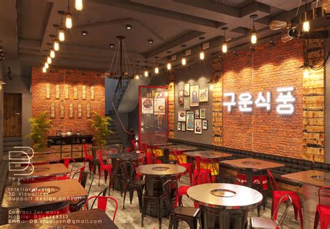 Korean BBQ restaurant on Behance