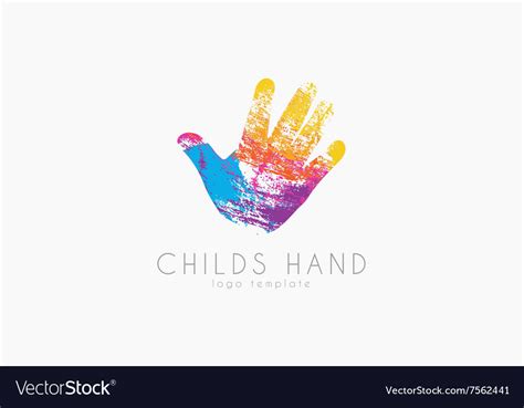 Hand logo design child logo colorful logo Vector Image