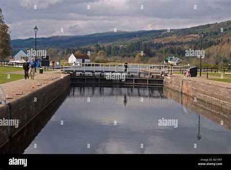 Caledonian Canal Locks at Fort Augustus Loch Ness Inverness Highland Region Scotland April 2008 ...