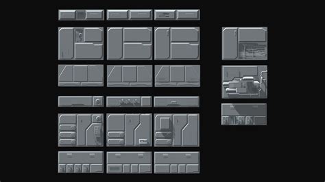 Sci-Fi Wall Panels 21 Parts - Vol. 1 - Buy Royalty Free 3D model by ...