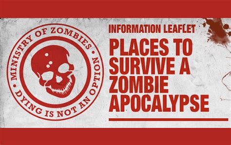 Places To Survive A Zombie Apocalypse [Infographic] ~ Visualistan