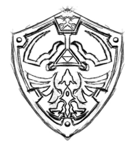 Hylian Shield Sketch by ThunderLuxray on DeviantArt