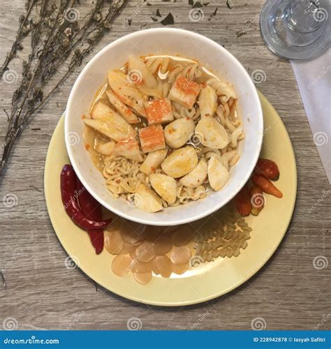 Seblak Seafood stock photo. Image of bowl, spicy, soup - 228942878