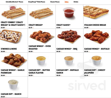 Little Caesars Printable Menu