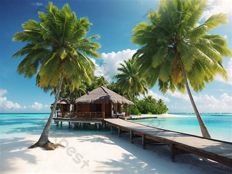 Tropical Beach In The Maldives Island Photo | JPG Free Download - Pikbest