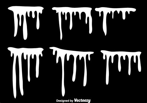 White Paint Drip Set 99318 Vector Art at Vecteezy