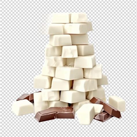 Premium PSD | White chocolate bars isolated on white