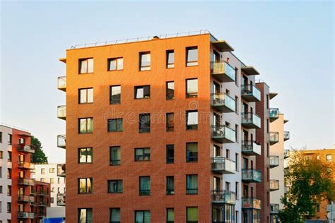 New Modern Flat Apartment Building Architecture Stock Photo - Image of glass, townhouse: 134584996