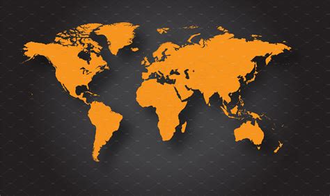 World map vector orange ~ Web Elements ~ Creative Market