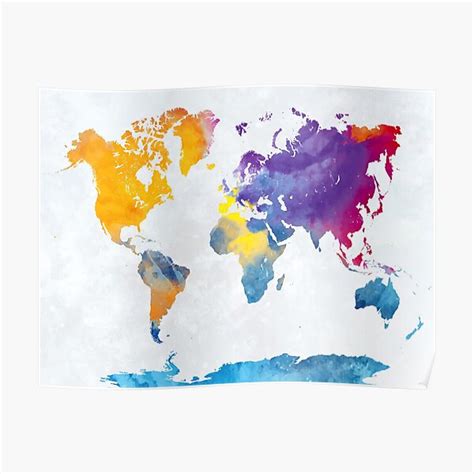 "Colorful World Map" Poster for Sale by printODdanek | Redbubble