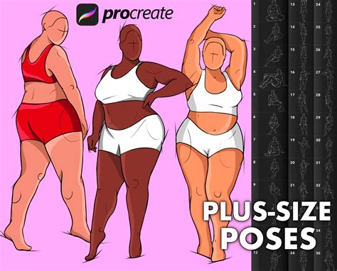 Procreate Plus Size Brushes. Procreate Figure Poses. Procreate | Etsy