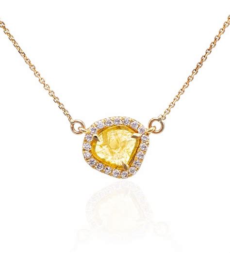 Julia Failey Fancy Vivid Natural Yellow Diamond Slice Necklace