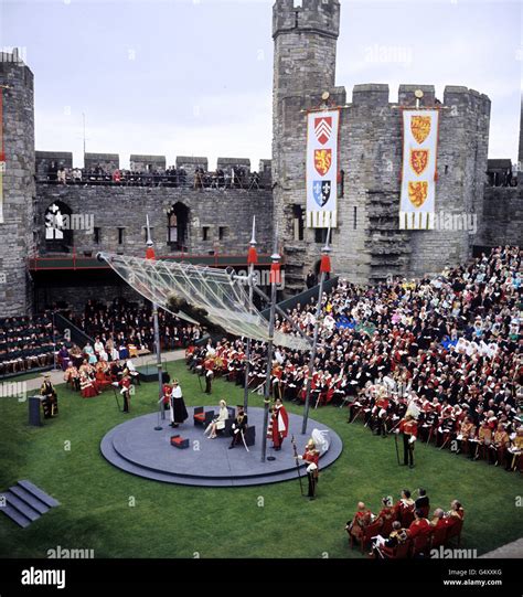 Royalty - Investiture of the Prince of Wales - Caernarfon Castle Stock ...