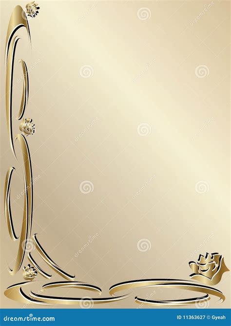 Wedding Invitation Elegant Gold Border Stock Vector - Illustration of ...