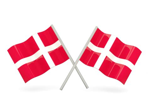 Two wavy flags. Illustration of flag of Denmark