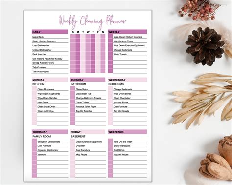 EDITABLE Cleaning Schedule Family Routine Planner Monthly Cleaning ...